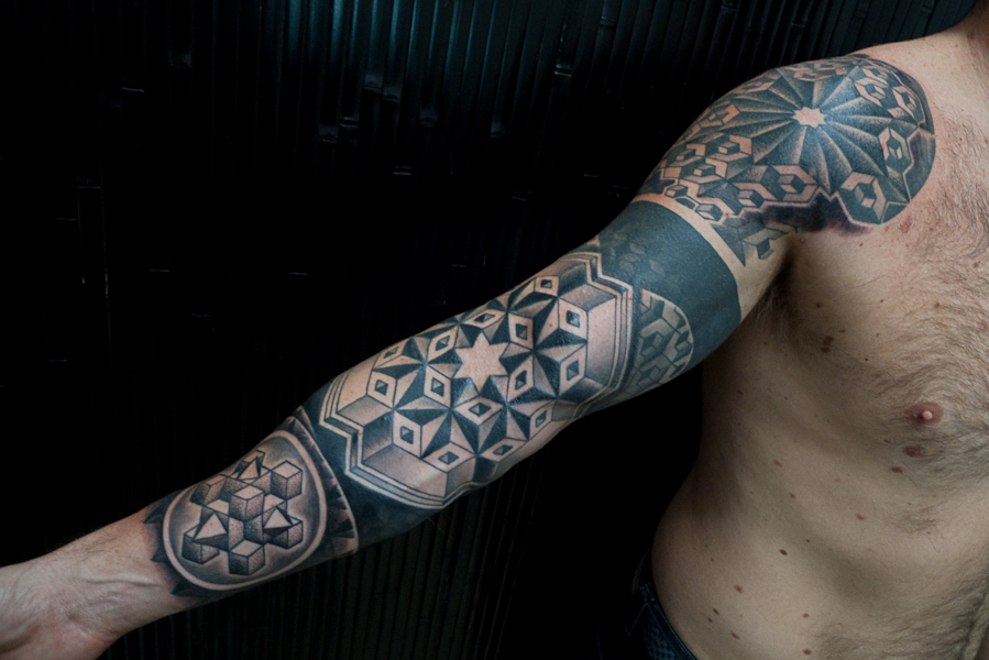 Geometric Full Sleeve Tattoo